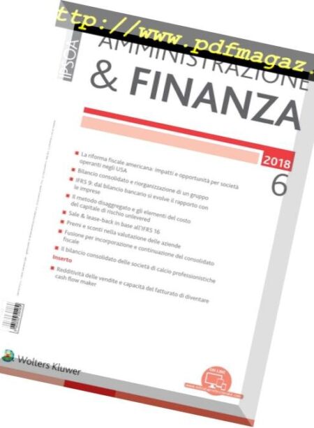 Amministrazione & Finanza – Giugno 2018 Cover