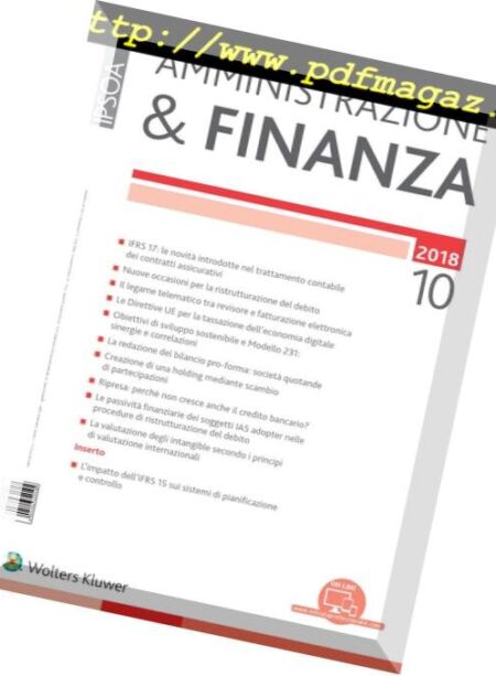 Amministrazione & Finanza – Ottobre 2018 Cover
