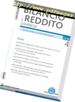 Bilancio e reddito d’impresa – Aprile 2018