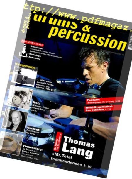 Drums Percussion – September-Oktober 2015 Cover