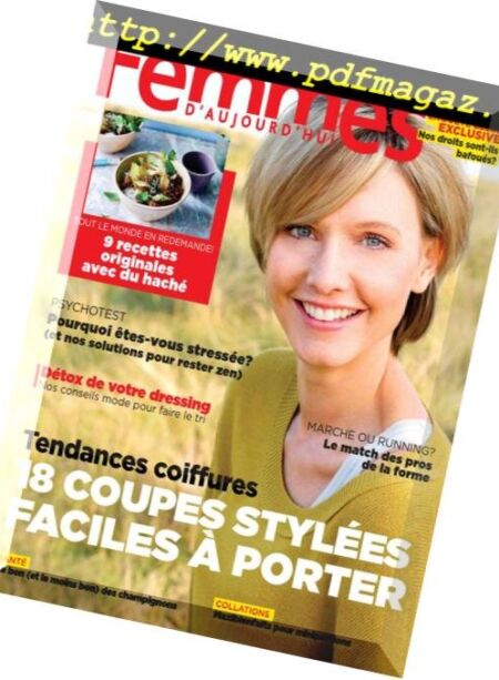 Femmes D’Aujourd’Hui – N 37, 2018 Cover