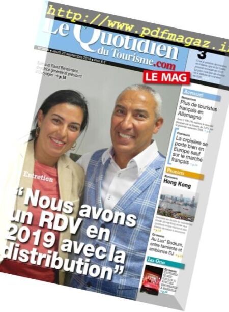 Le Quotidien du Tourisme – 20 septembre 2018 Cover