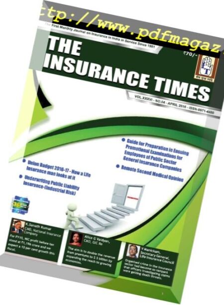 The Insurance Times – April 2016 Cover