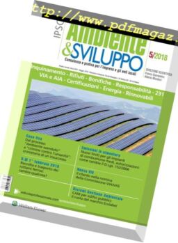 Ambiente & sviluppo – Maggio 2018