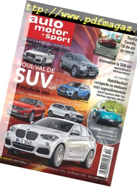 Auto, motor si sport Romania – octombrie 2016 Cover