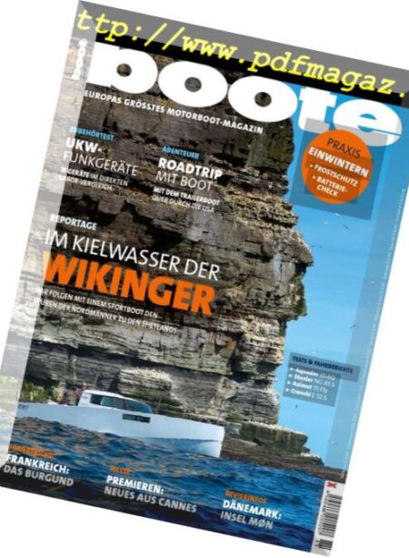 Boote – November 2018 Cover