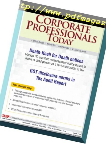 Corporate Professional Today – September 01, 2018 Cover