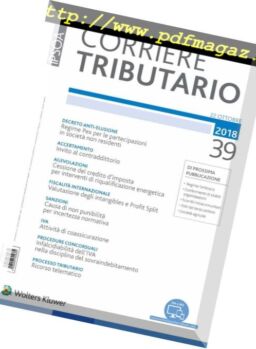 Corriere Tributario – 22 Ottobre 2018