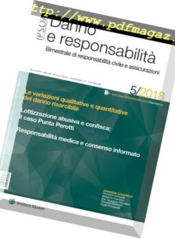 Danno e Responsabilita – Ottobre 2018