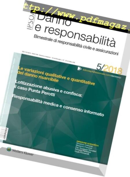 Danno e Responsabilita – Ottobre 2018 Cover