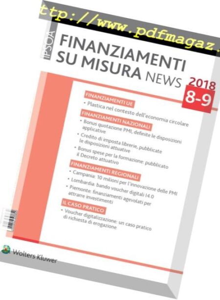 Finanziamenti su misura news – Agosto-Settembre 2018 Cover