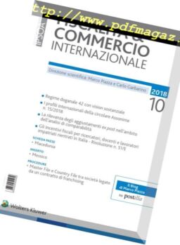 Fiscalita & Commercio Internazionale – Ottobre 2018