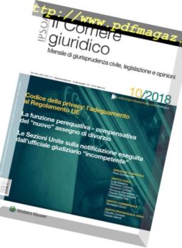 Il Corriere Giuridico – Ottobre 2018