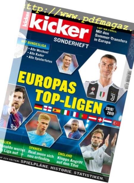 Kicker Sonderheft – Europas Top-ligen 2018-2019 Cover