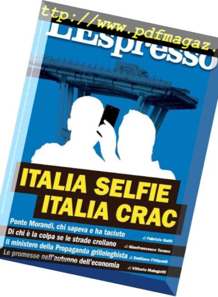 L’Espresso – 26 agosto 2018 Cover