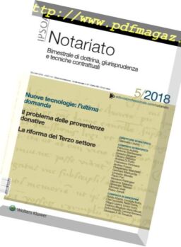 Notariato – 10 Ottobre 2018