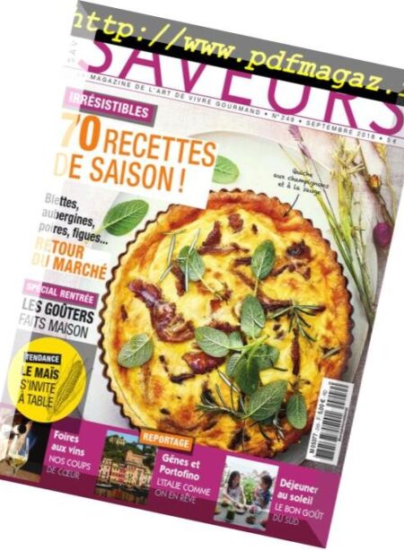 Saveurs France – Septembre 2018 Cover