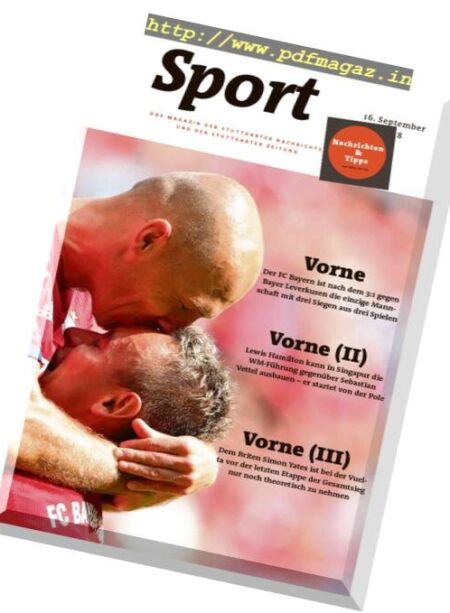 Sport Magazin – 16 September 2018 Cover