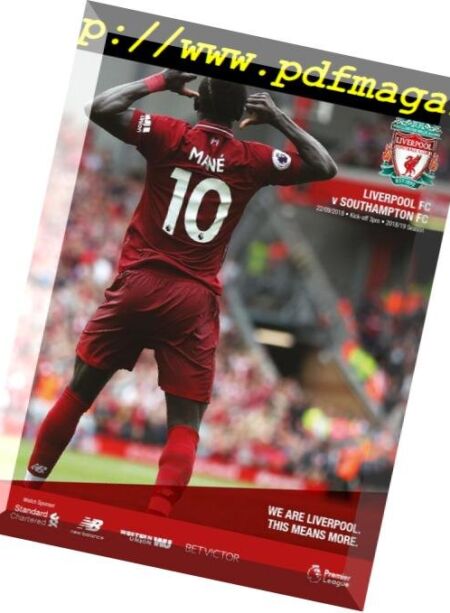 This is Anfield – Liverpool FC Programmes – 22 September 2018 Cover