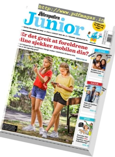 Aftenposten Junior – 31 juli 2018 Cover
