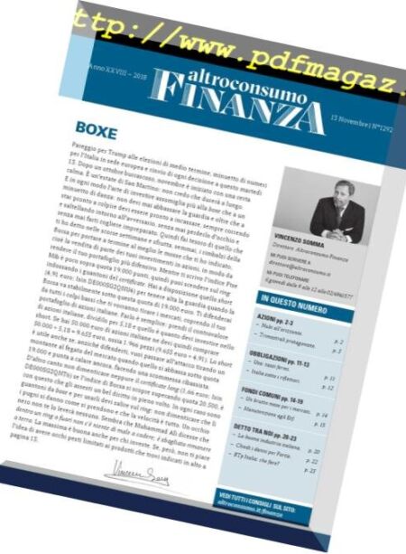 Altroconsumo Finanza – 13 Novembre 2018 Cover