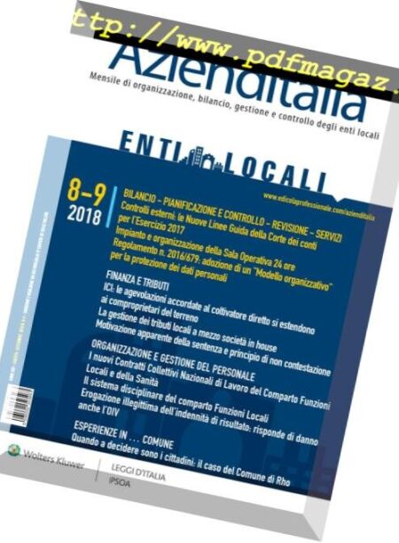 Azienditalia – Agosto-Settembre 2018 Cover