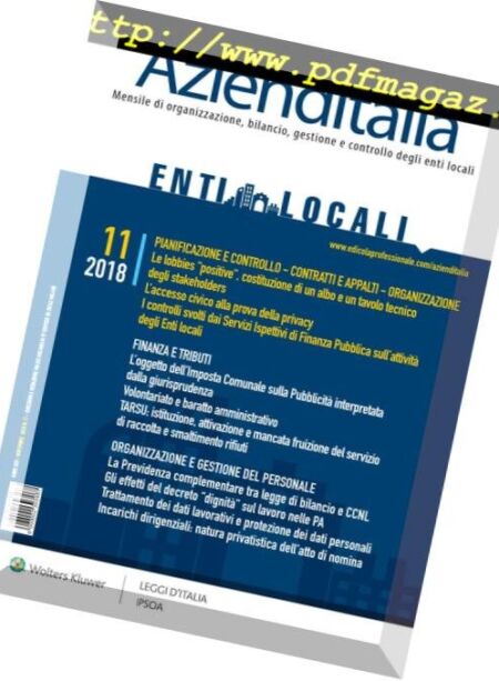 Azienditalia – Novembre 2018 Cover