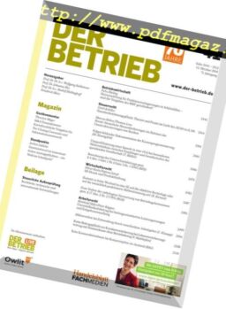 Der Betrieb – 12 Oktober 2018
