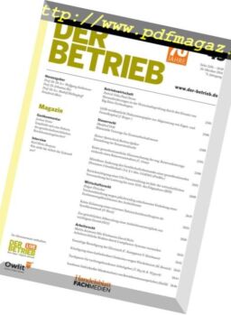 Der Betrieb – 26 Oktober 2018