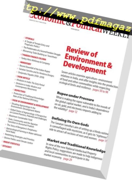 Economic & Political Weekly – October 15, 2018 Cover