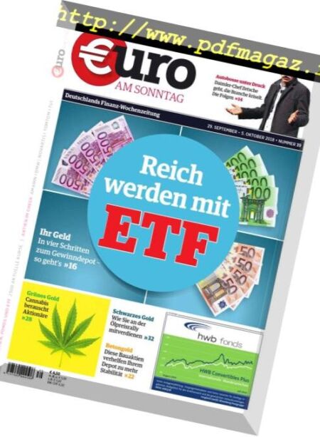 Euro am Sonntag – 29 September 2018 Cover