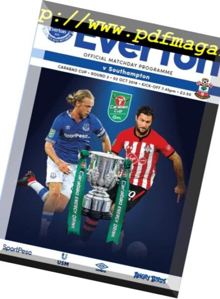 Everton Programmes – 03 October 2018 Cover