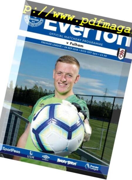 Everton Programmes – 29 September 2018 Cover
