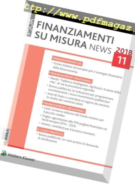 Finanziamenti su misura news – Novembre 2018 Cover