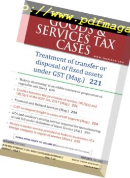 Goods & Services Tax Cases – February 27, 2018