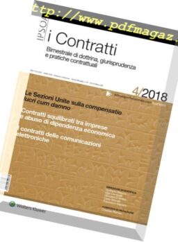 I Contratti – Agosto 2018