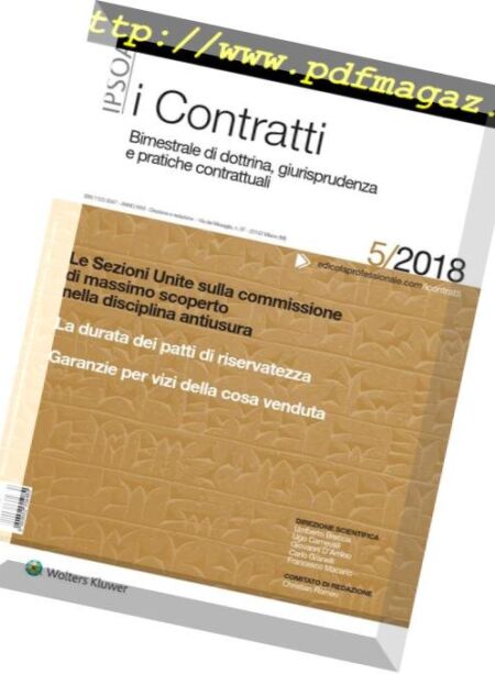 I Contratti – Ottobre 2018 Cover