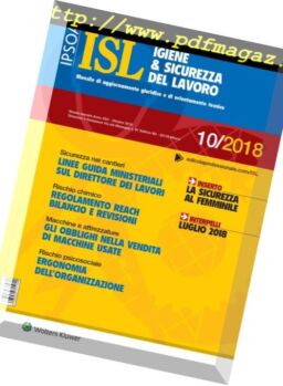 Igiene & Sicurezza del Lavoro – Ottobre 2018
