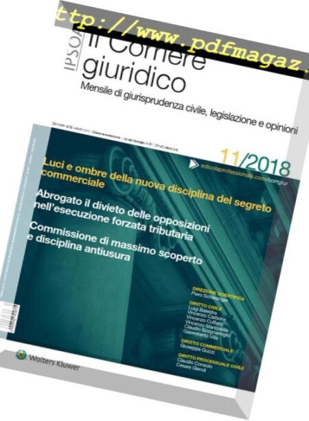 Il Corriere Giuridico – Novembre 2018 Cover