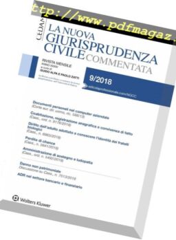 La Nuova Giurisprudenza Civile Commentata – Settembre 2018