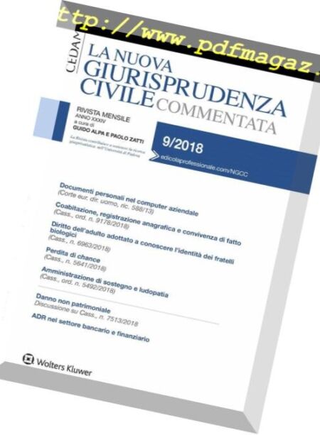 La Nuova Giurisprudenza Civile Commentata – Settembre 2018 Cover