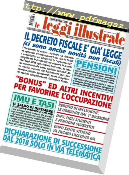 Leggi Illustrate – Dicembre 2017 Cover