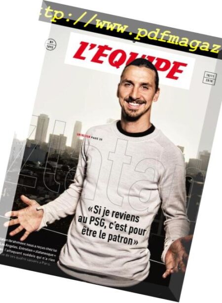 L’Equipe Magazine – 10 Novembre 2018 Cover