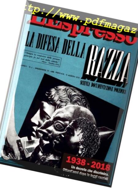 L’Espresso – 30 Settembre 2018 Cover