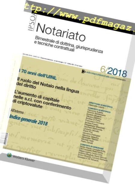 Notariato – Dicembre 2018 Cover