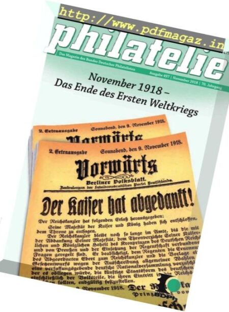 Philatelie – November 2018 Cover