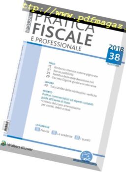 Pratica Fiscale e Professionale – 15 Ottobre 2018
