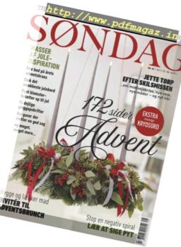 Sondag – 25 november 2018