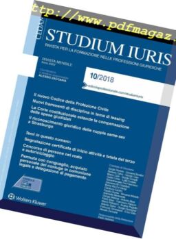 Studium Iuris – Ottobre 2018
