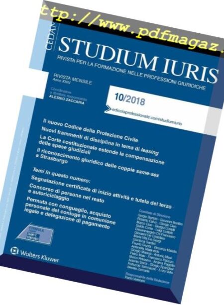 Studium Iuris – Ottobre 2018 Cover